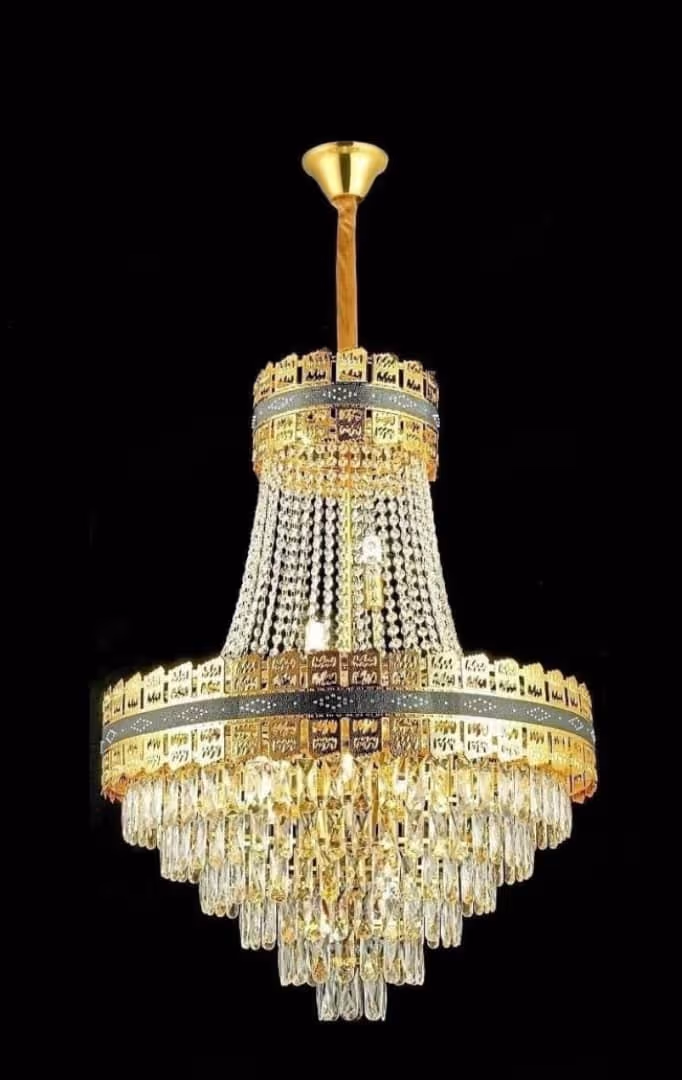 Luxury Crystal Gold Duplex Chandelier