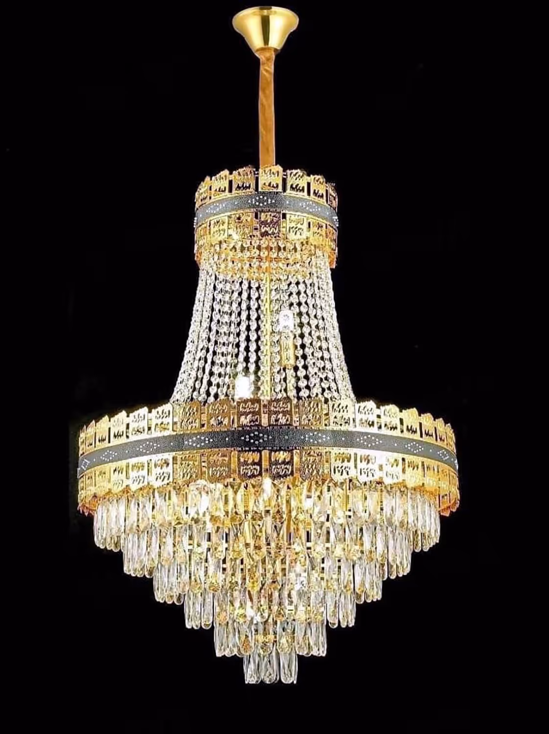 New Luxury Crystal Gold Duplex Chandelier