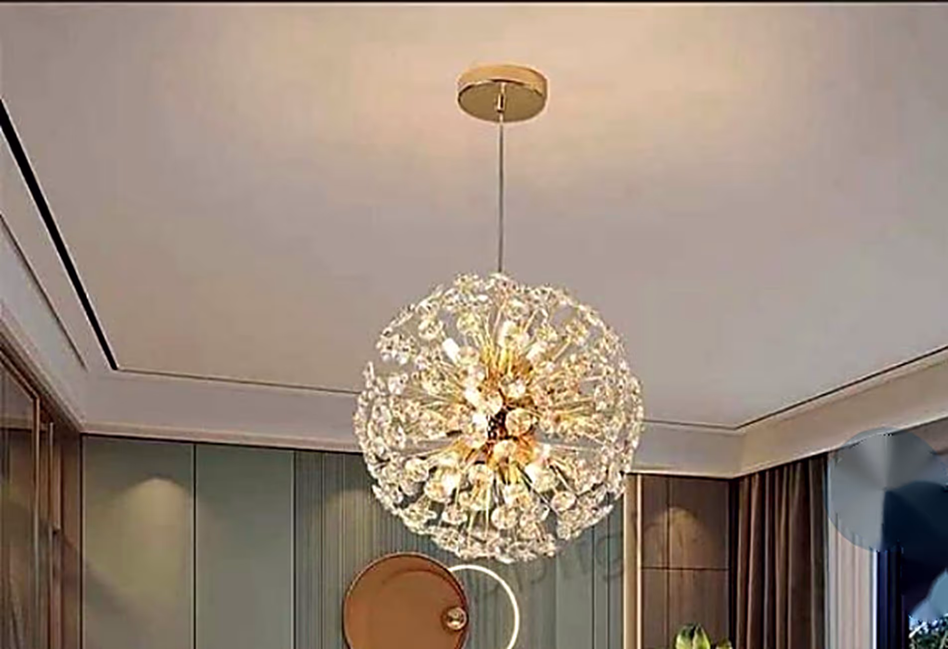 Compact Nordic Crystal Drop Light