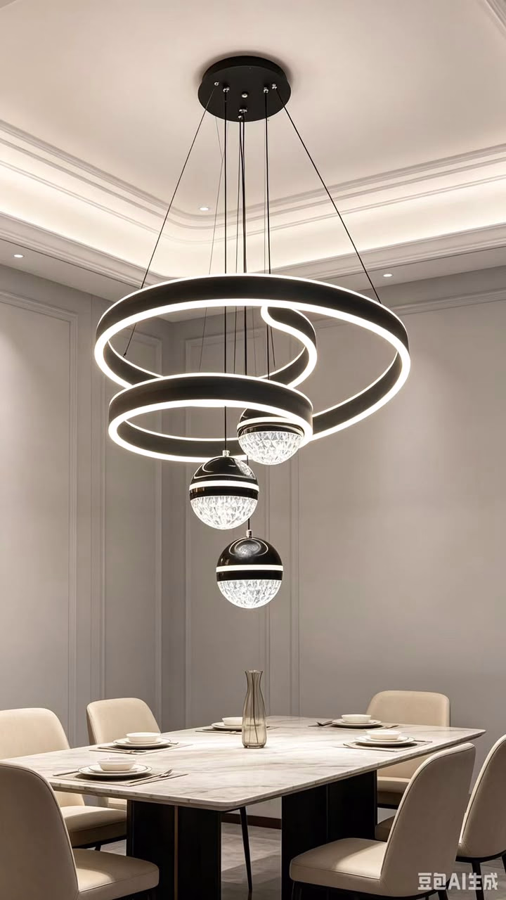 LED Coiled Pendant Drop Light - Architectural Detail