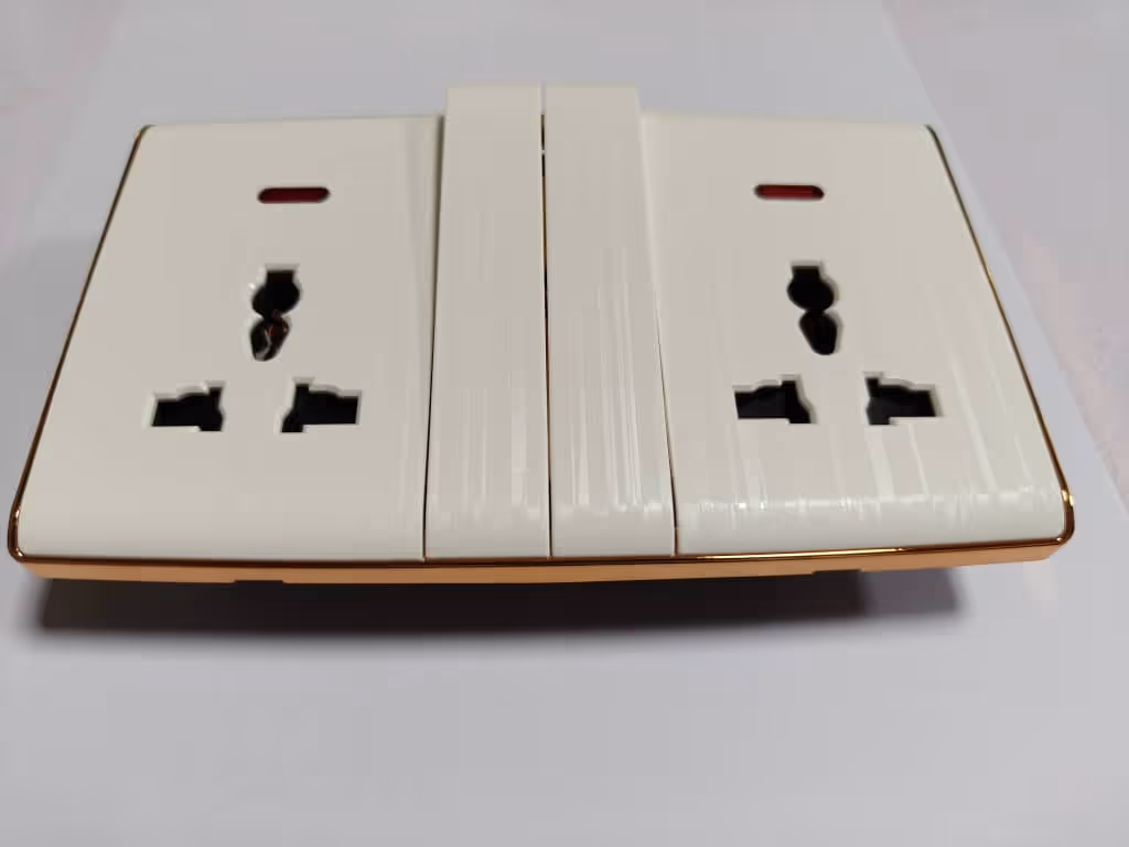 Double 13A Multi Big Button Socket